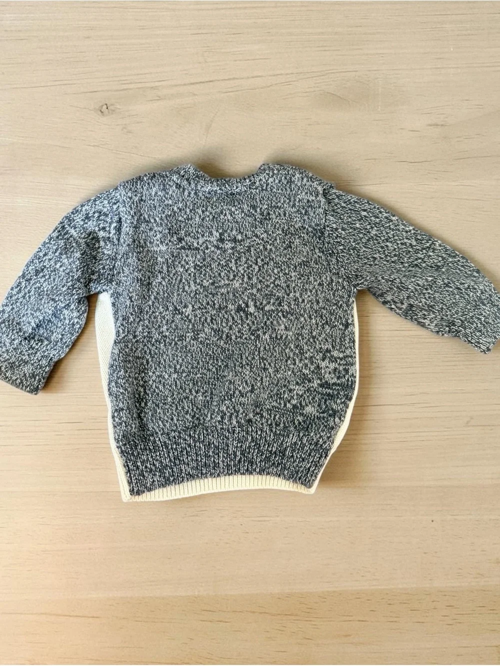 Gymboree Cream and Gray Bear Face Knit Sweater Sz 6-12 mo/month